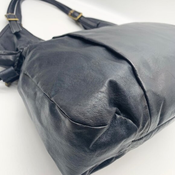 Elliott Lucca Black Leather Sinatra Shoulder Bag - Picture 8 of 11